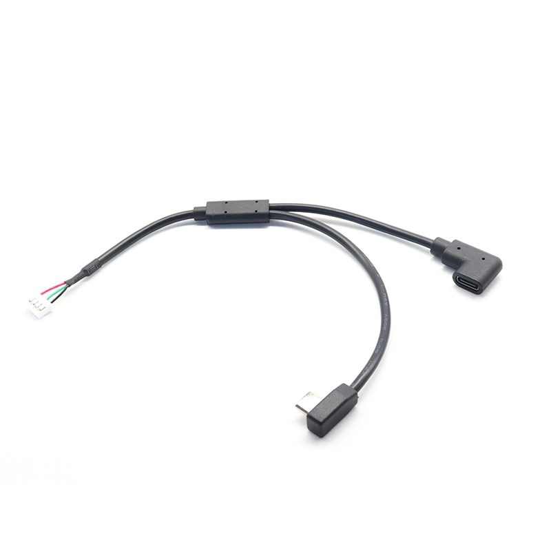 China Y splitter USB Type C male to 90 degree right angle USB Type C female extension cable with PH 2.0 4pin housing manufacturer