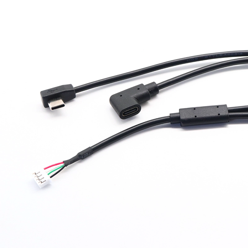 China Y splitter USB Type C male to 90 degree right angle USB Type C female extension cable with PH 2.0 4pin housing manufacturer