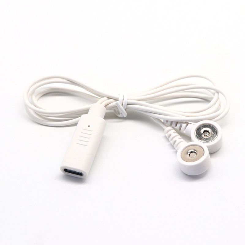 China USB-C-Buchse auf 2-adriges magnetisches EKG-EEG-EKG-EMG-Snap-Kabel Hersteller