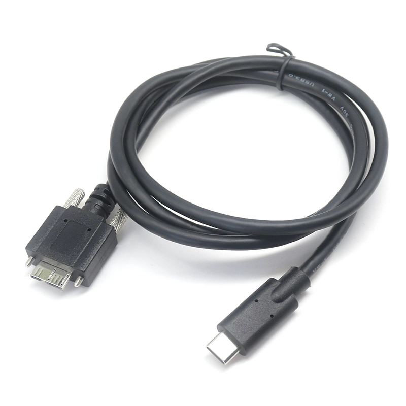 China Straight USB C to USB 3.0 Micro B Screw locking cable manufacturer