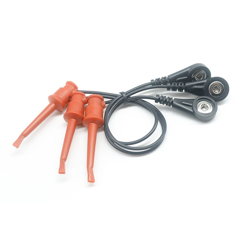 Chine 3,5mm 4,0mm électrocardiogramme Clamp test Hook Clamp test Lead Copper Soft Cable Lead fabricant