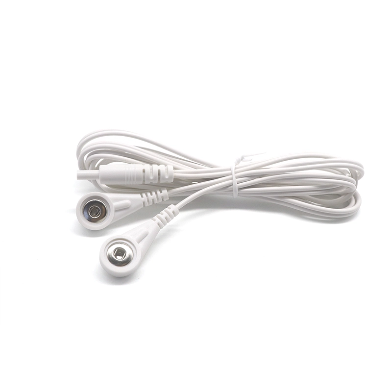 porcelana Cable conductor de electrodo Tens DC 2,35 mm macho a cable a presión ecg dual de 3,5 mm y 4,0 mm fabricante