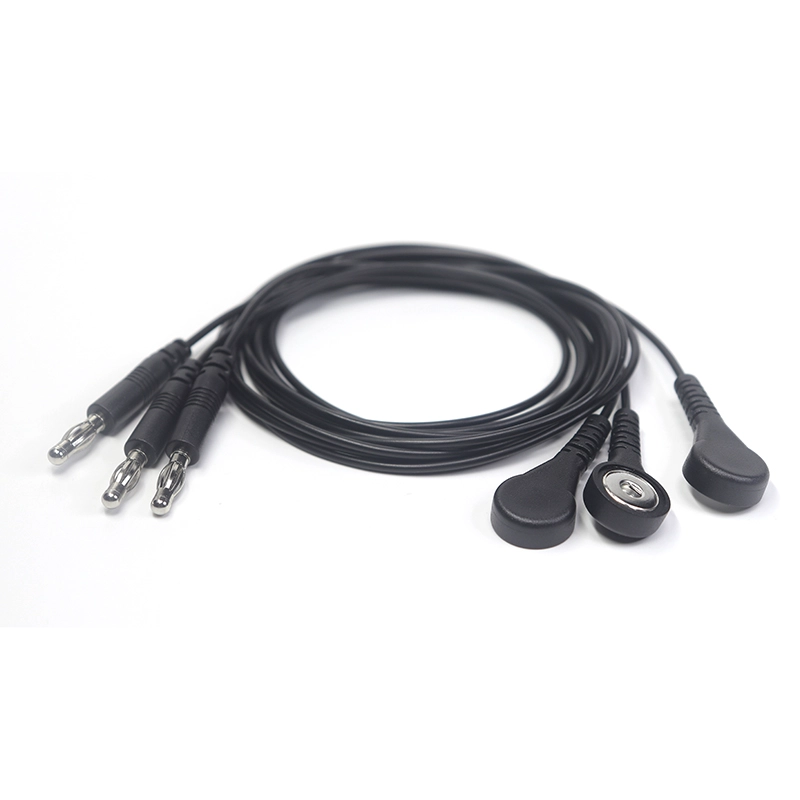 China EKG EKG-Adapterkabel 3,5 mm 4,0 mm Elektroden EKG-Druckknopf auf 4,0-mm-Bananenkabel Hersteller