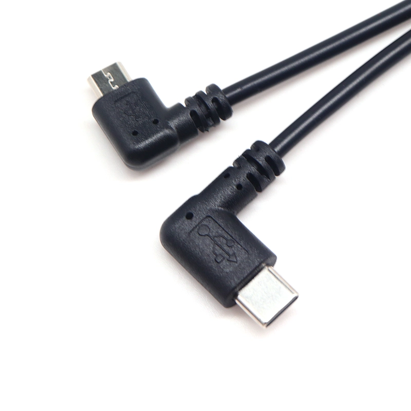 Chine Câble séparateur USB A à angle droit personnalisé USB C  angle à 90 degrés micro B fabricant