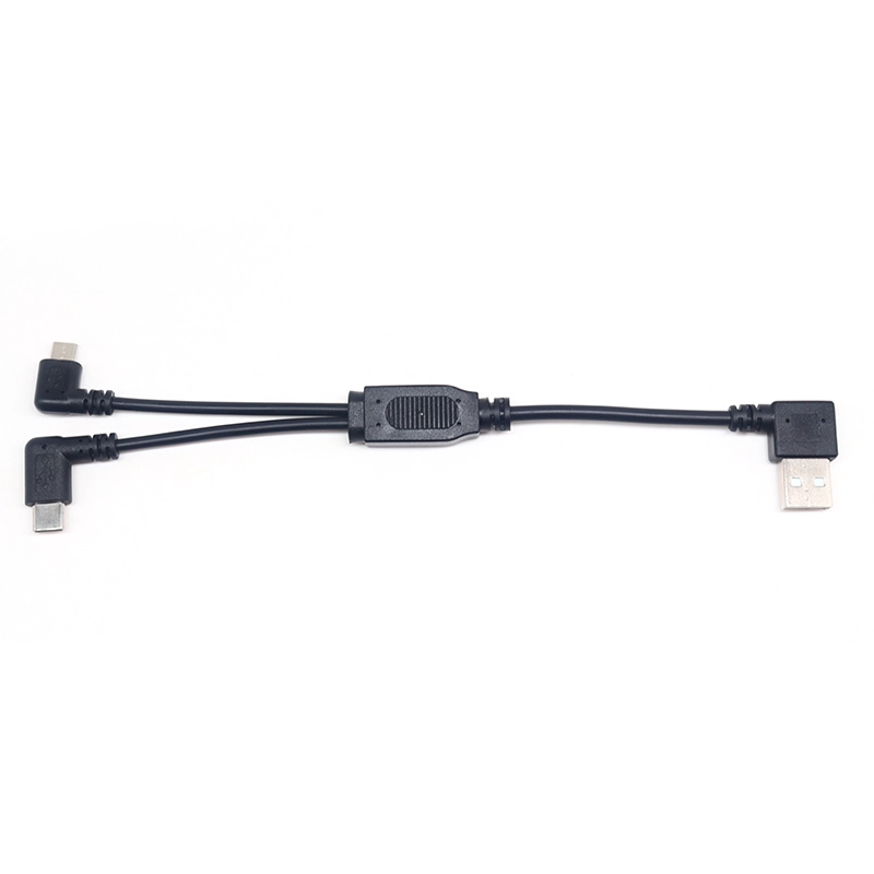Chine Câble séparateur USB A à angle droit personnalisé USB C  angle à 90 degrés micro B fabricant