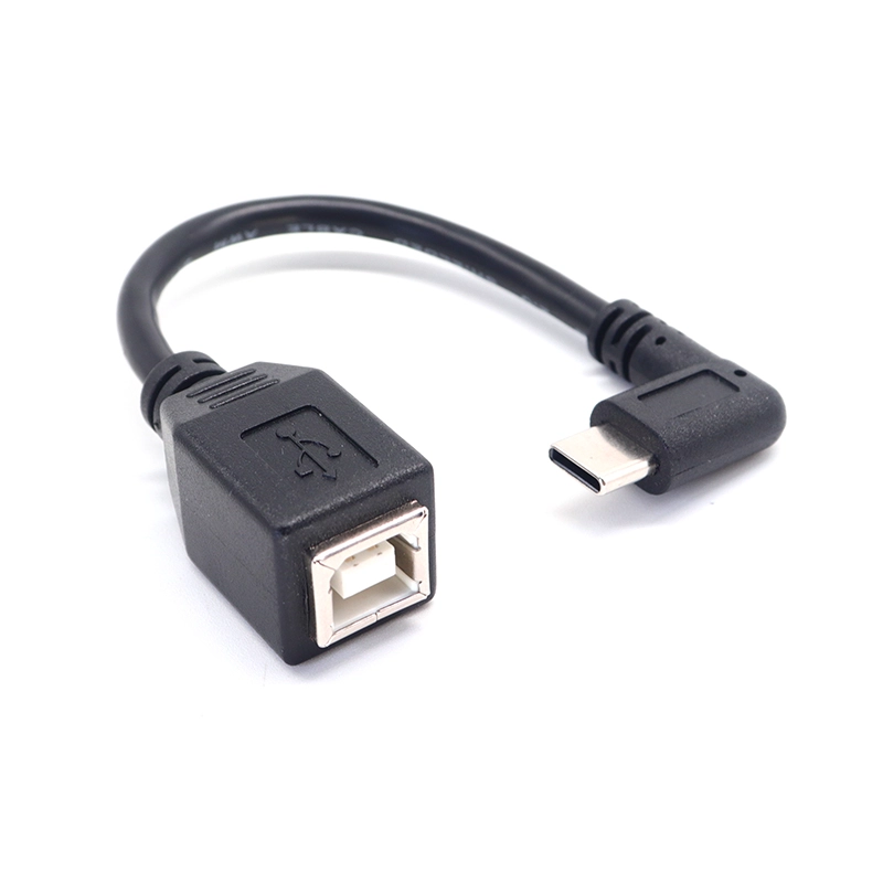 الصين 90 درجة الزاوية اليمنى USB نوع C ذكر إلى كابل طابعة محول USB B أنثى الصانع