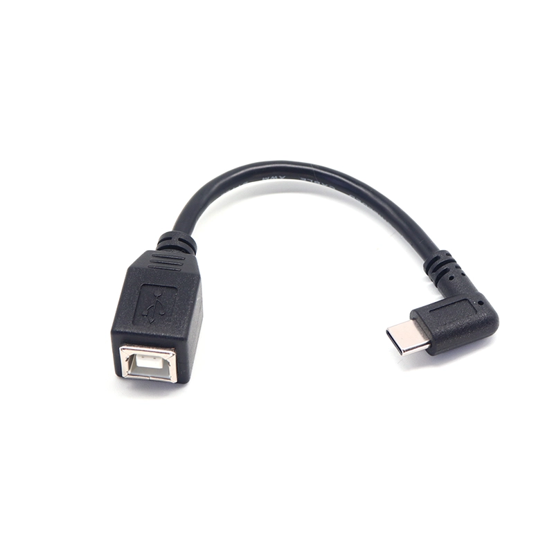 الصين 90 درجة الزاوية اليمنى USB نوع C ذكر إلى كابل طابعة محول USB B أنثى الصانع