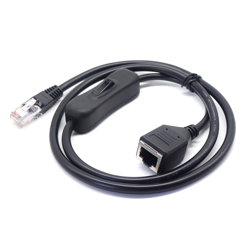 China Custom RJ45 Male naar RJ45 Female verlengsnoer met aan/uit schakelaar fabrikant
