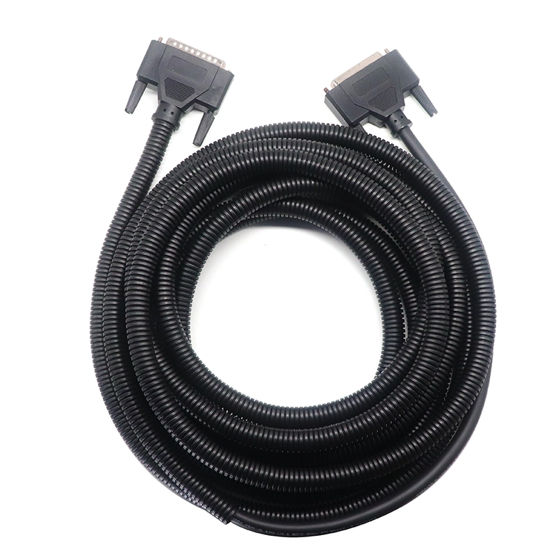 中国 定制 RS-422 DB25 针公对母扩展串行电缆，带塑料波纹管 制造商