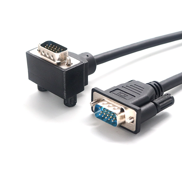 China Heißer Verkauf 90-Grad-VGA-Kabel, Up-Down-Winkel-VGA-Stecker auf VGA-Steckerkabel Hersteller