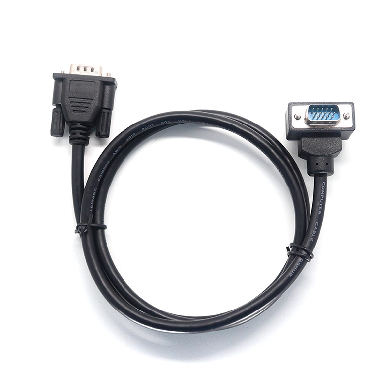 China Heißer Verkauf 90-Grad-VGA-Kabel, Up-Down-Winkel-VGA-Stecker auf VGA-Steckerkabel Hersteller