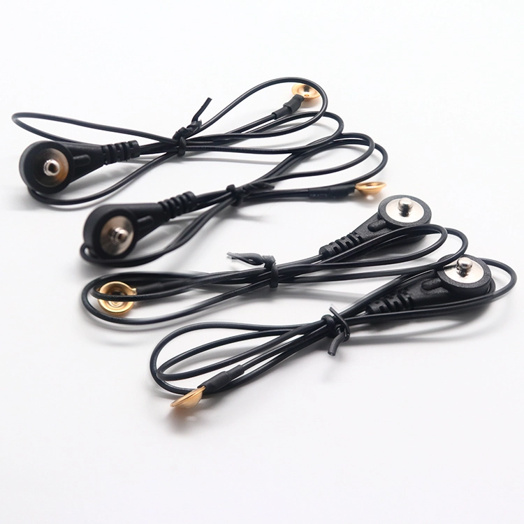 China EKG 4,0 mm Snap-Stecker auf EEG Gold Cups Physiotherapie-Elektrodenkabel Hersteller