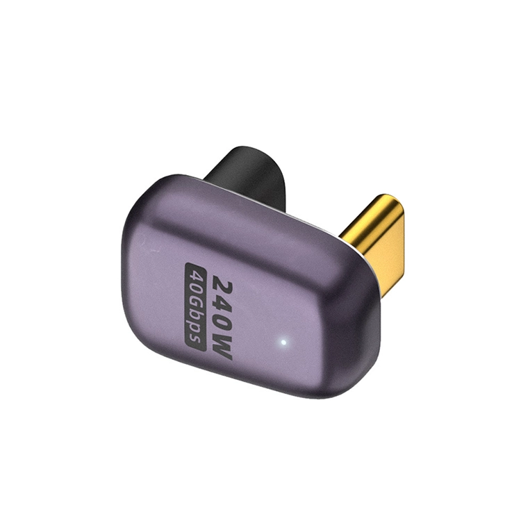 China U-Shape USB4 Tipo C 4.0 8K@60Hz 40Gb conversor de carregamento rápido 100W Adaptador de energia com luz LED fabricante