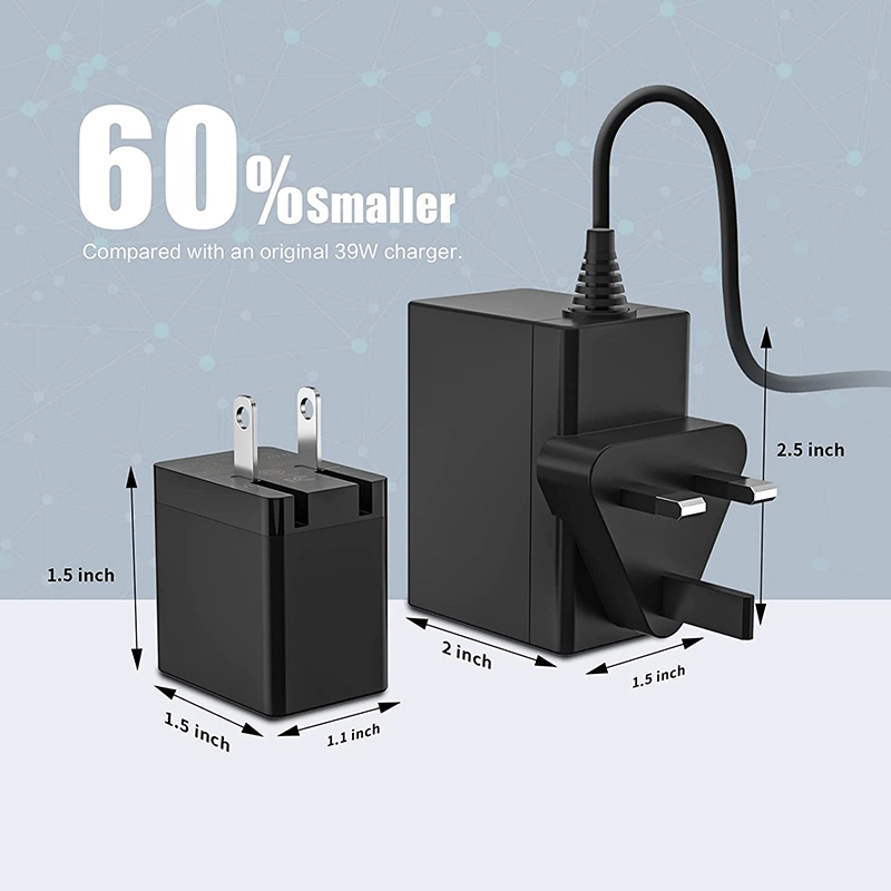 الصين حار بيع جدار PD45W USB C شاحن التبديل OLED شحن سريع مع ذكاء فعال الصانع