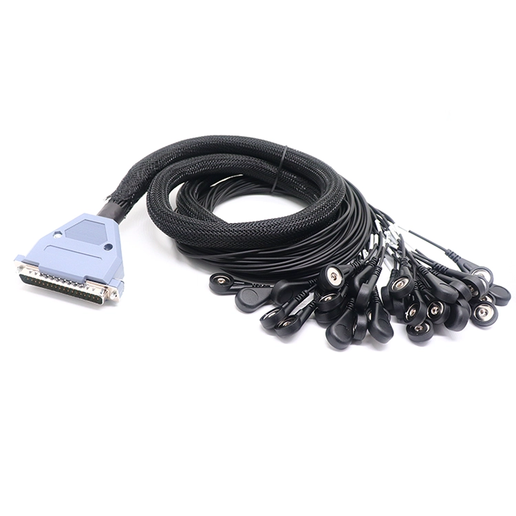 China Kundenspezifisches DB37-zu-EKG-Ableitungskabel-Set 18 Ableitungen 3,5 4,0 mm Snap-kompatibles Kabel Hersteller