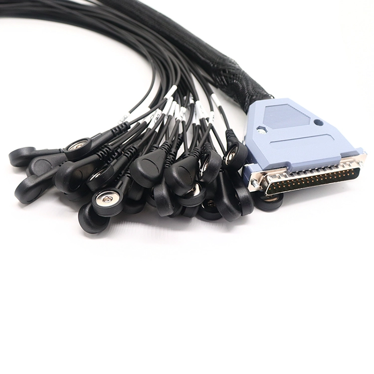 China Kundenspezifisches DB37-zu-EKG-Ableitungskabel-Set 18 Ableitungen 3,5 4,0 mm Snap-kompatibles Kabel Hersteller