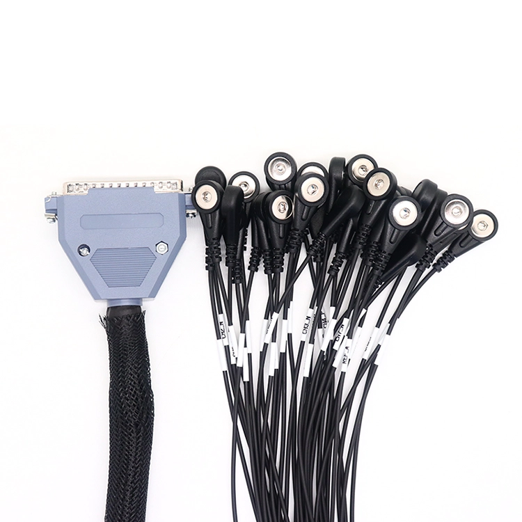 China Kundenspezifisches DB37-zu-EKG-Ableitungskabel-Set 18 Ableitungen 3,5 4,0 mm Snap-kompatibles Kabel Hersteller