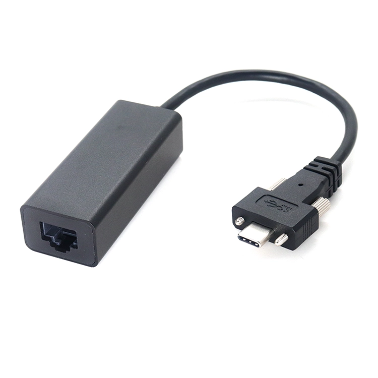 중국 RJ45 네트워크 카드 1000Mbps 이더넷 변환기 어댑터에 나사가 있는 USB 유형 C 제조업체