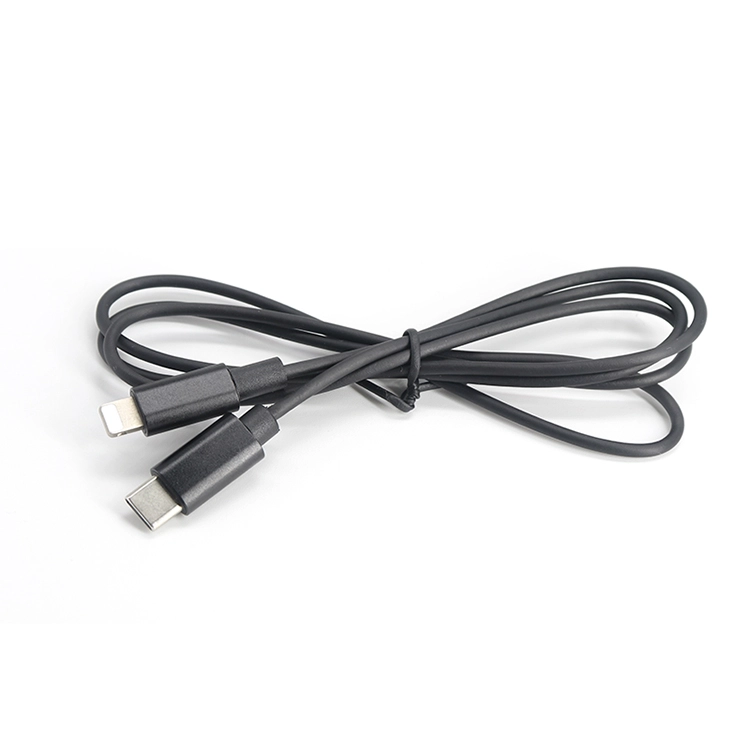 Chine Câble de charge rapide noir USB-C Type C mâle vers Lightning mâle 3A 1M personnalisé fabricant