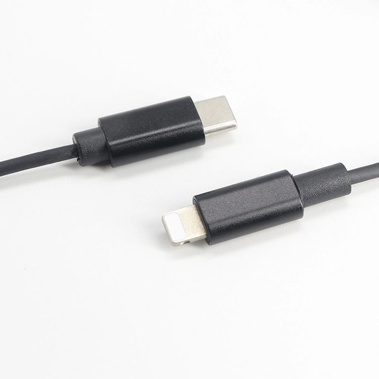 Chine Câble de charge rapide noir USB-C Type C mâle vers Lightning mâle 3A 1M personnalisé fabricant