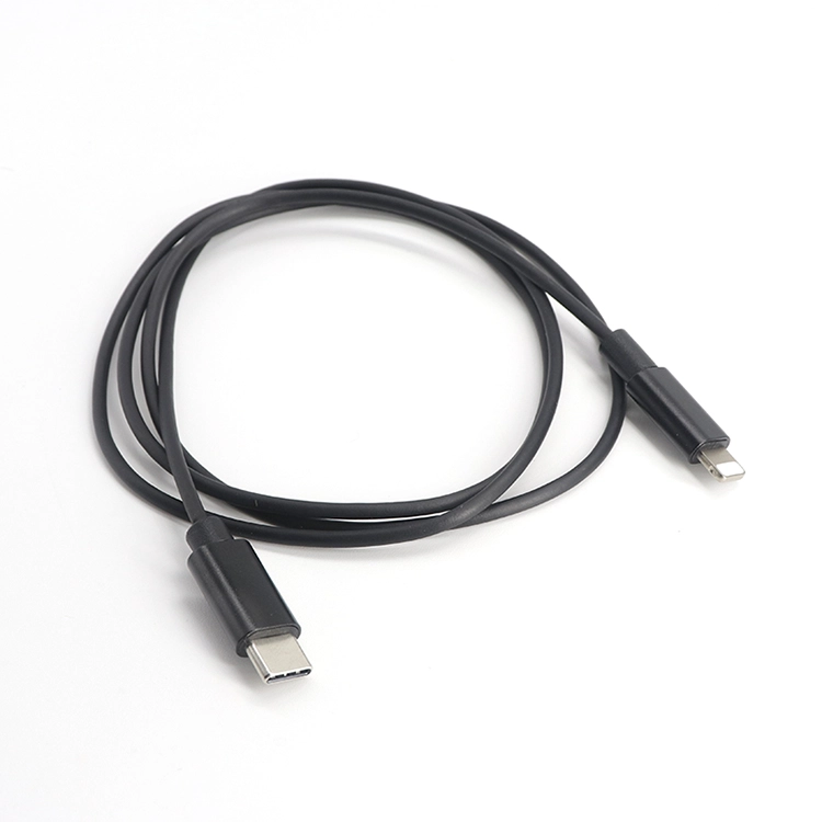 Chine Câble de charge rapide noir USB-C Type C mâle vers Lightning mâle 3A 1M personnalisé fabricant