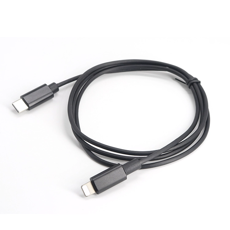 Chine Câble de charge rapide noir USB-C Type C mâle vers Lightning mâle 3A 1M personnalisé fabricant