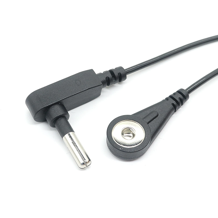porcelana ESD Banana Jack a 4,0 mm Electrodo Snap Cable de bobina de conexión a tierra antiestático para muñequeras fabricante