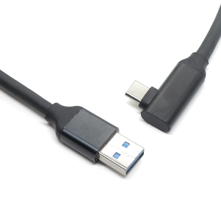 porcelana Cable VR de carga rápida 10Gpbs USB A macho a ángulo recto de 90 grados tipo C macho 100W PD personalizado fabricante