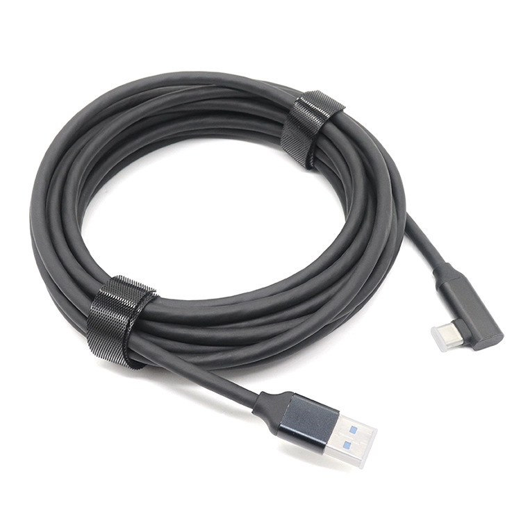 porcelana Cable VR de carga rápida 10Gpbs USB A macho a ángulo recto de 90 grados tipo C macho 100W PD personalizado fabricante