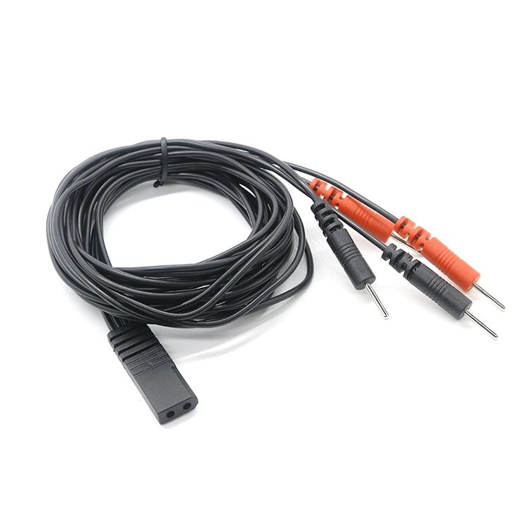 porcelana 4 pines de electrodo hembra de 2,0 mm a electrodo hembra de 2 mm, cable conductor TENS de doble puerto fabricante