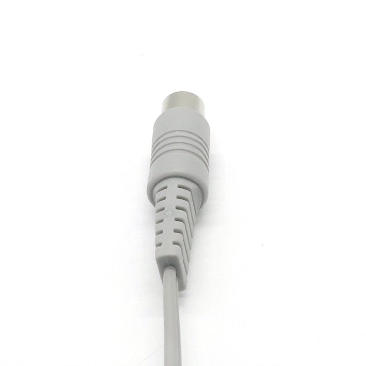 중국 Din 5Pin 커넥터 남성-차폐 와이어 4.0MM 여성 ECG 스냅 차폐 와이어 물리 치료 기계용 10 케이블 제조업체
