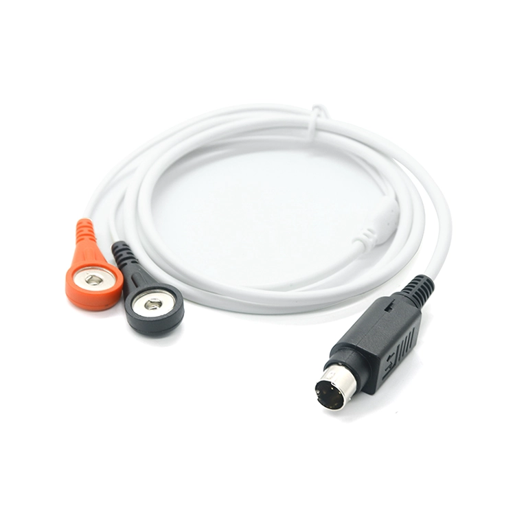 China MD6P Mini-DIN-6-poliger Stecker auf 2-adrige 4,0-mm-Buchse, EKG-Schnappabschirmungsdraht, Zehnerkabel Hersteller