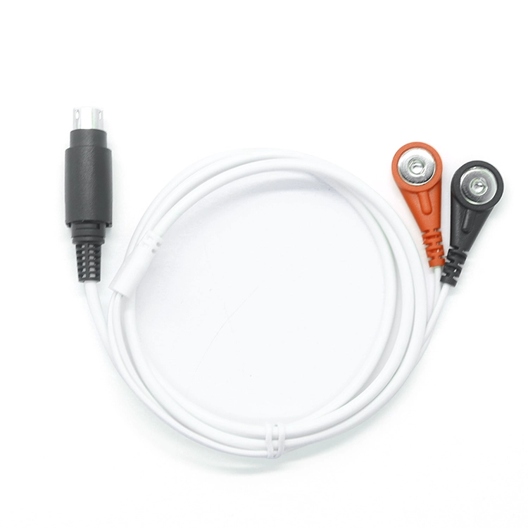 China MD6P Mini-DIN-6-poliger Stecker auf 2-adrige 4,0-mm-Buchse, EKG-Schnappabschirmungsdraht, Zehnerkabel Hersteller