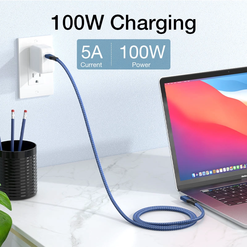 中国 iPhone用1m直角USB 4.0ケーブルフル機能PD 100W 40Gbps USB4 Gen3同軸ケーブル メーカー