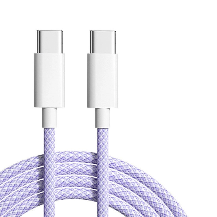 China Nieuwe 60 w Usb C naar C 1 M Gevlochten Kabel Voor Iphone 15 Usb 2.0 Transfer Snel Opladen kabel 3A Type C Lading Lijn voor iphone fabrikant