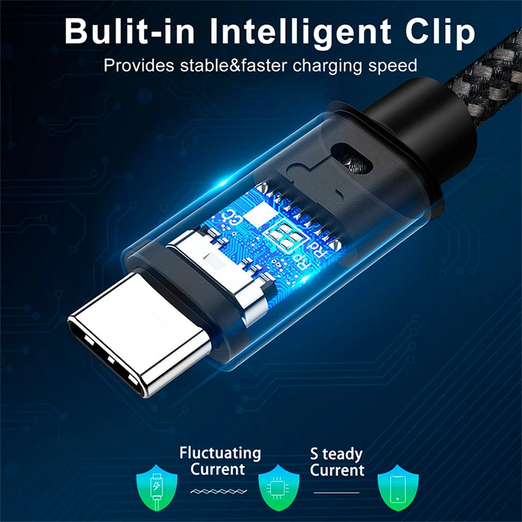 porcelana 100W PD 5A QC 4.0 Cable de carga rápida USB C a USB C, Cable cargador USB trenzado de nailon de aleación de zinc tipo C para iPhone fabricante