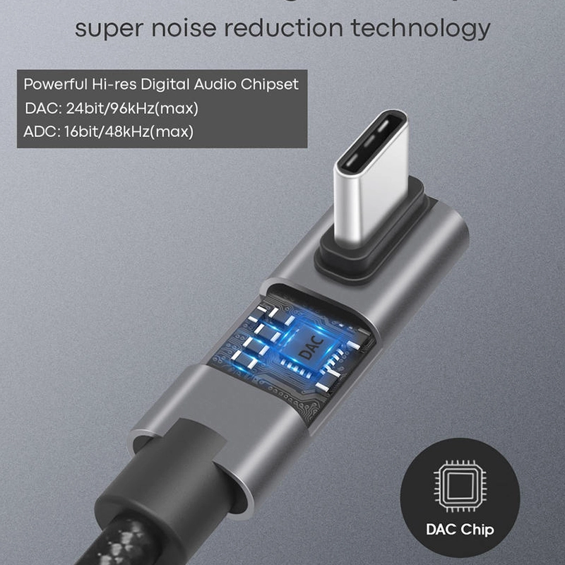 Cina Adattatore jack per cuffie femmina da 3,5 mm Cavo dongle da USB tipo C a Aux da 90 gradi produttore