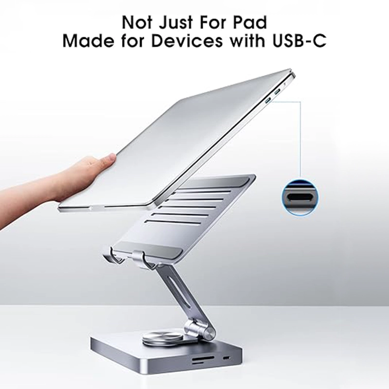 China China Factory iPad Stand Hub, Laptop Docking Station, 8 in 1 iPad USB C Hub, Type-C Tablet Stand manufacturer