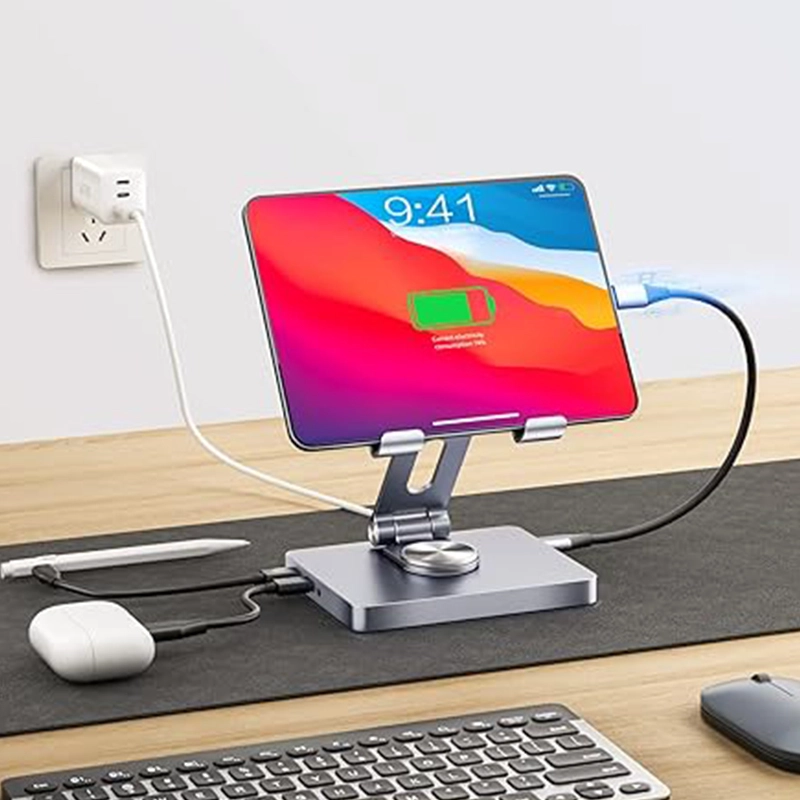 China China Factory iPad Stand Hub, Laptop Docking Station, 8 in 1 iPad USB C Hub, Type-C Tablet Stand manufacturer