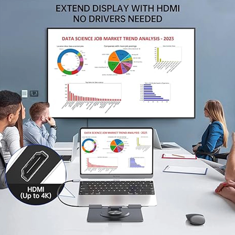 China Foldable 11 in 1 USB C Hub Stand for iPad Stand with Rotating Folding Stand, iPad Hub Docking Station manufacturer