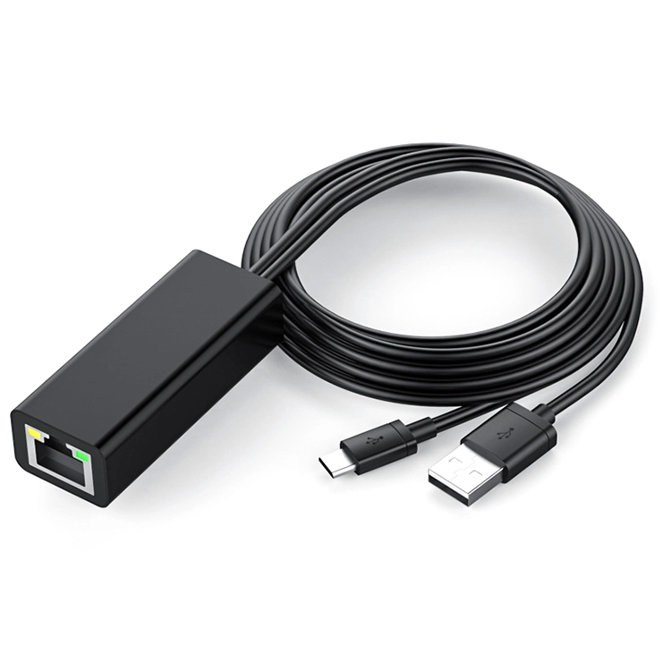 Çin Goochain 2 IN 1Ethernet Adaptörü, Kablo ve Güç Kablosu ile Mikro USB Ethernet Adaptörü üretici firma