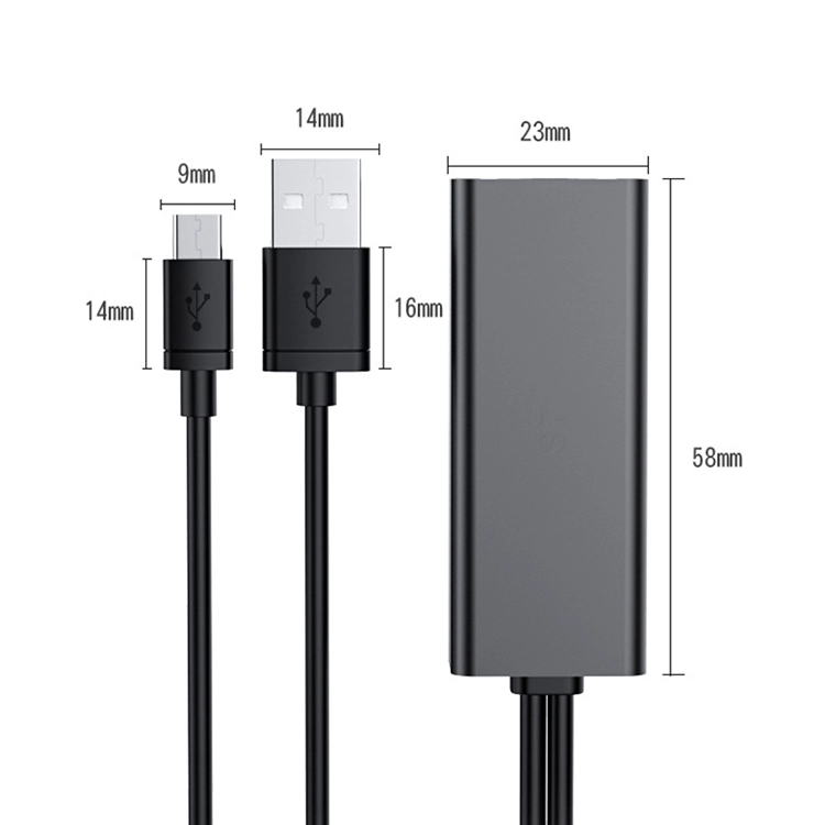 Çin Goochain 2 IN 1Ethernet Adaptörü, Kablo ve Güç Kablosu ile Mikro USB Ethernet Adaptörü üretici firma