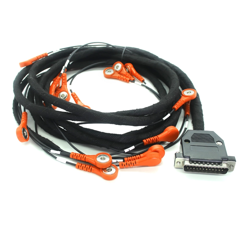 Chine Fil de plomb de protection ECG à pression multiple RS232 d-sub DB25, gaine tressée en Nylon, câble médical pour accessoires de gilet de Sport fabricant