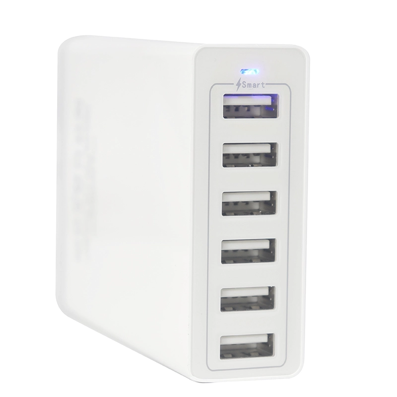 porcelana Cargador de pared inteligente USB qc 3,0, concentrador de carga USB de 6 puertos de alta velocidad de 60W, cargador de teléfono móvil para tabletas, portátiles, Mp3/mp4 fabricante