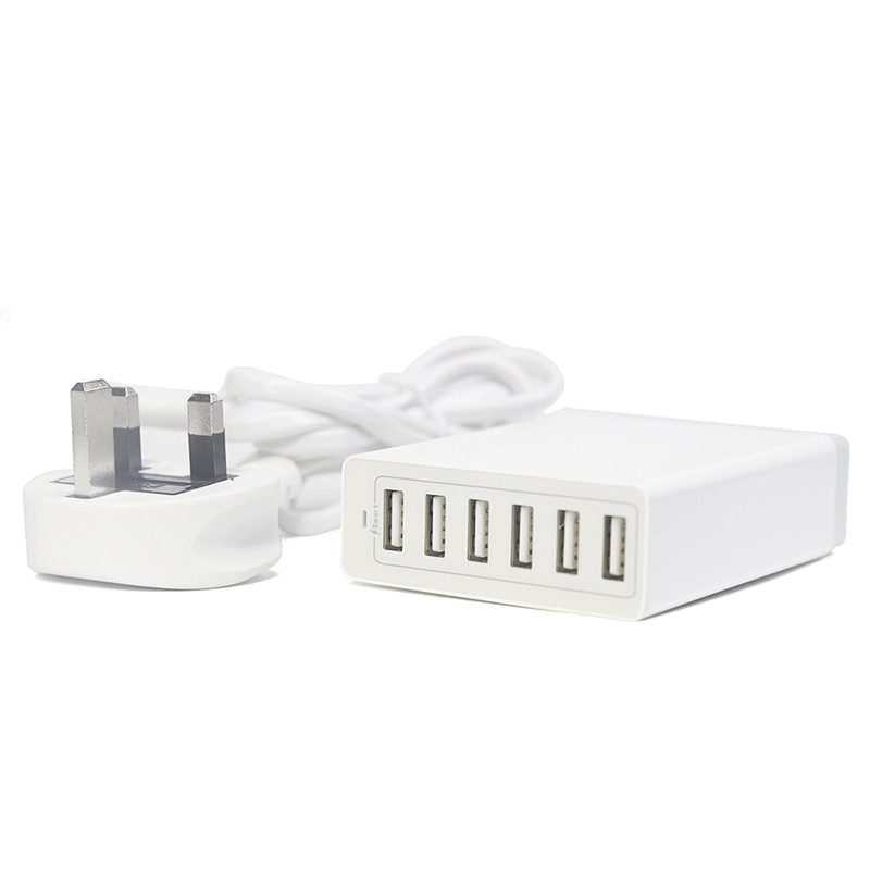 porcelana Cargador de pared inteligente USB qc 3,0, concentrador de carga USB de 6 puertos de alta velocidad de 60W, cargador de teléfono móvil para tabletas, portátiles, Mp3/mp4 fabricante