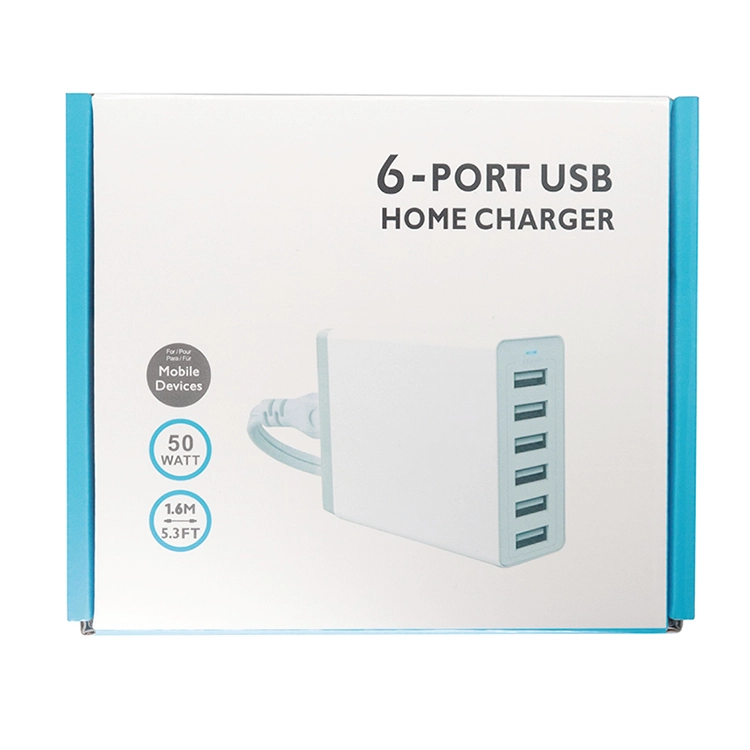porcelana Cargador de pared inteligente USB qc 3,0, concentrador de carga USB de 6 puertos de alta velocidad de 60W, cargador de teléfono móvil para tabletas, portátiles, Mp3/mp4 fabricante