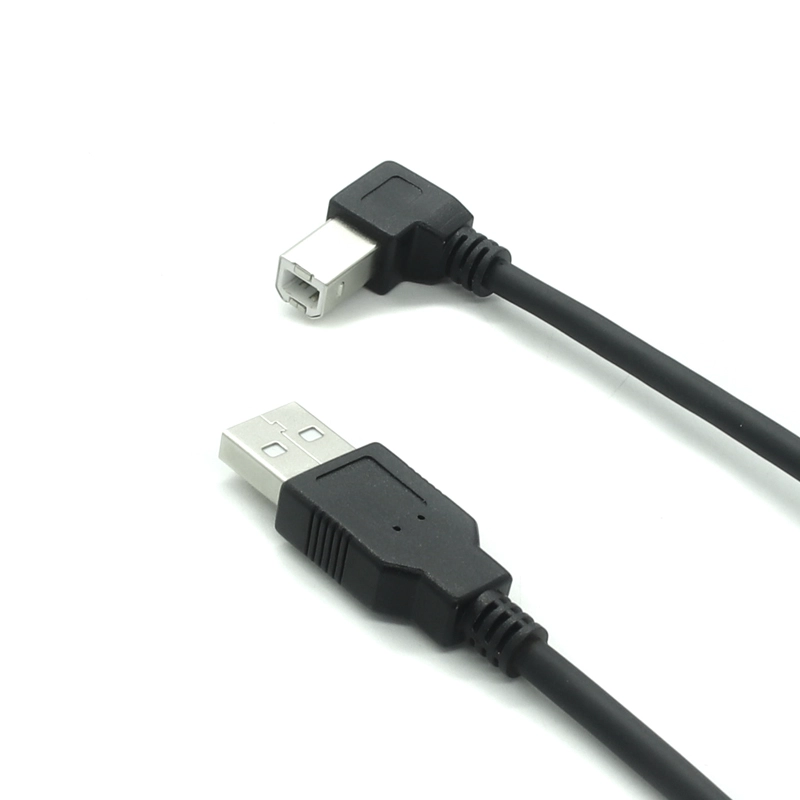 الصين 90 درجة USB 2.0 كابل الطابعة كابل طابعة USB نوع A ذكر إلى B ذكر طابعة الماسح الضوئي الحبل مع موليكس 12 دبوس سلك تسخير الصانع
