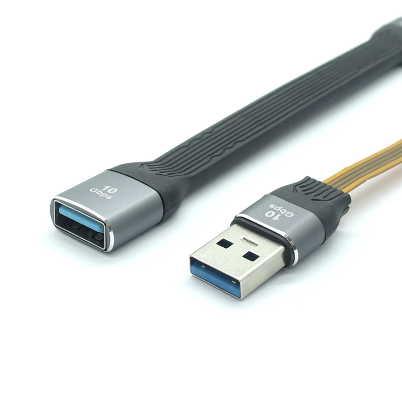 China USB 3.1 3.0 Typ A Stecker auf Buchse, flaches, schlankes FPC-Datenkabel, 13 cm, 10 Gbit/s für Laptop und Desktop Hersteller