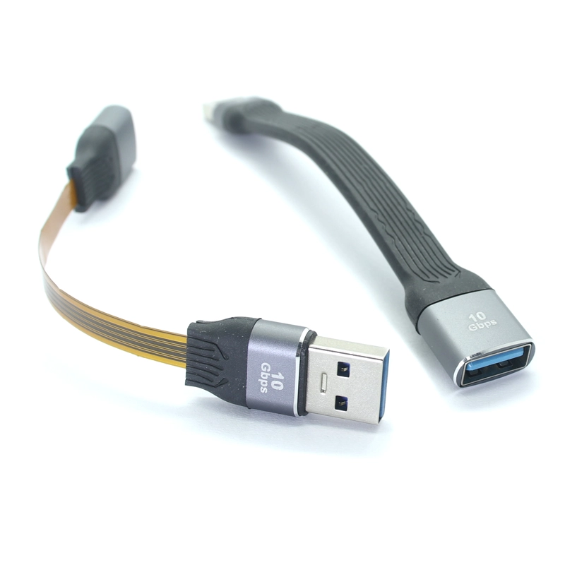 China USB 3.1 3.0 Typ A Stecker auf Buchse, flaches, schlankes FPC-Datenkabel, 13 cm, 10 Gbit/s für Laptop und Desktop Hersteller