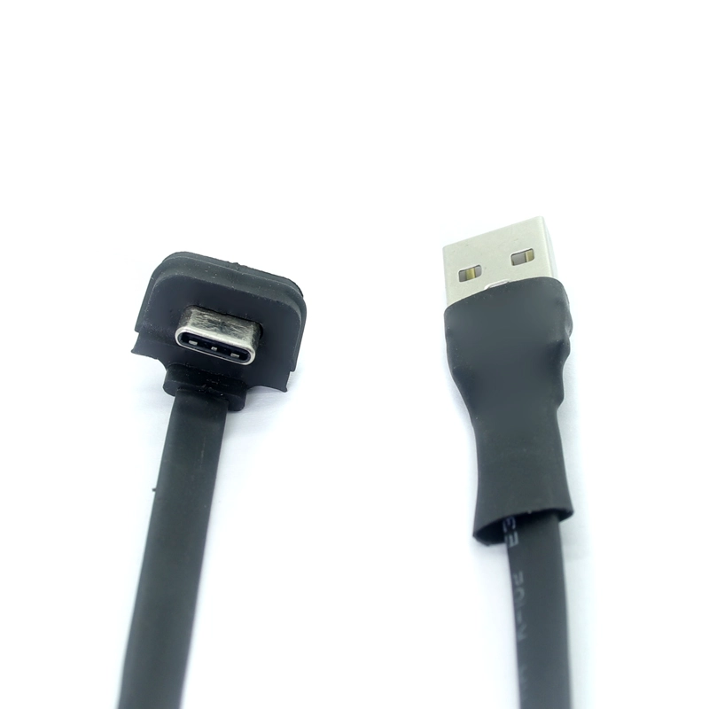 China 2A FPC-kabel USB 2.0 A-mannetje naar 180 graden Type C Opwaartse hoek Neerwaartse hoek FFC Platte zachte draad fabrikant